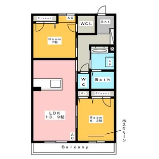 フォレスト カーナ【2階】の間取り