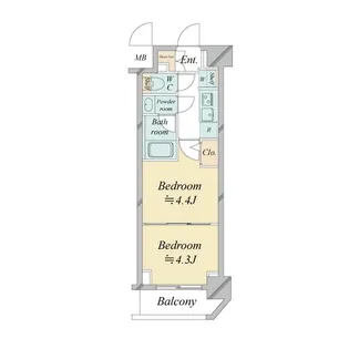 ドゥーエ新横浜【3階】の間取り
