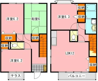 メゾンラフィーネ江原台A棟【2階】の間取り