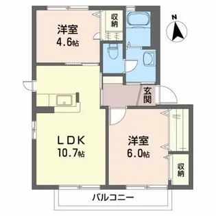 シャインベルA【1階】の間取り