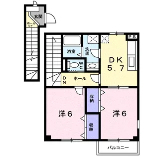 グランシェール【2階】の間取り