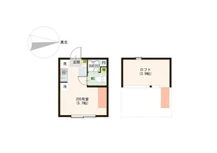 ハーモニーテラス千住関屋町B【2階】の間取り