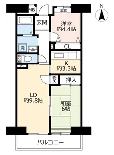 URパークハイツ荒子【11階】の間取り