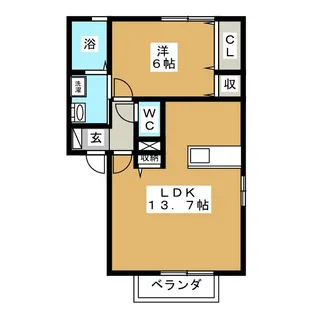 グリーンヒルズD棟【3階】の間取り