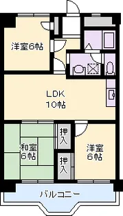 第2マンション寺直【9階】の間取り