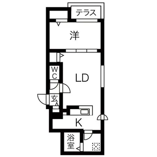 ブランシャールALAIN菊水【1階】の間取り