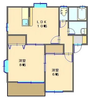 サンリヴァーハイツA・B【1階】の間取り