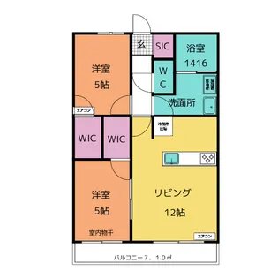 グレースハイム海老山【1階】の間取り