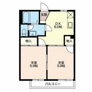 ハイタウンウエハラ【1階】の間取り
