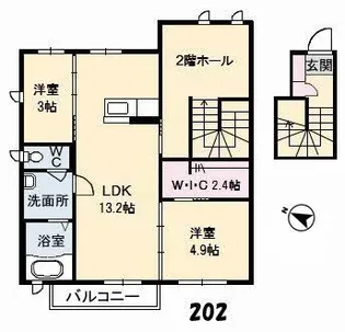 グランスィート田島 B棟【2階】の間取り