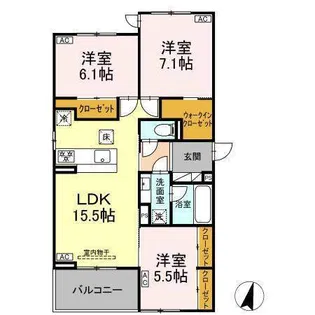D-avance井田 A棟【2階】の間取り