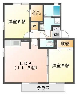 オエステ バージェ B【1階】の間取り