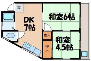 成本アパート【2階】の間取り