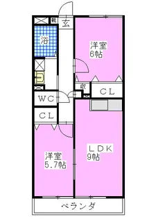 ディアコート【3階】の間取り