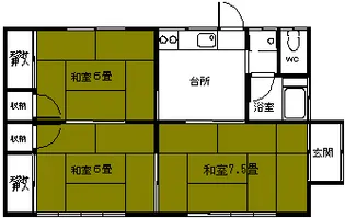 宮城県石巻市門脇字青葉東【一戸建】の間取り