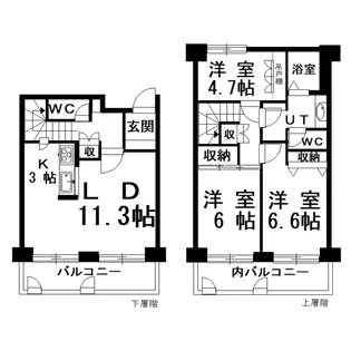 芦野マンション【4階】の間取り