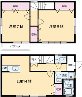 岩手県一関市中里字南白幡【一戸建】の間取り