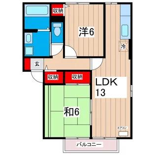 茨城県那珂郡東海村舟石川駅東2【アパート】の間取り
