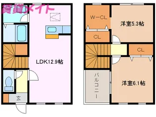三重県鈴鹿市高岡台2【一戸建】の間取り