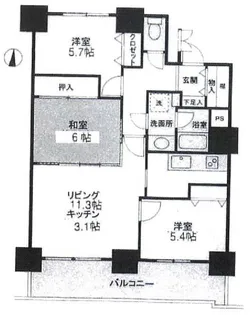 ライオンズマンション札幌スカイタワー【23階】の間取り