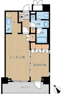 1LDKの間取り画像