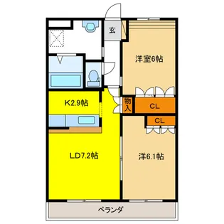 岐阜県岐阜市野一色3【マンション】の間取り