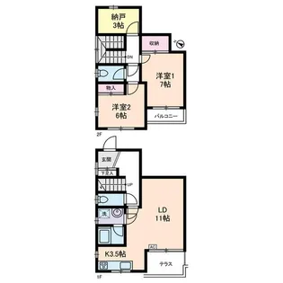 東京都世田谷区桜3【一戸建】の間取り