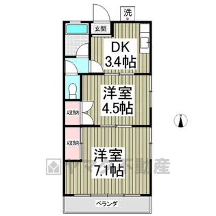 大塚ハイツ2号棟【1階】の間取り