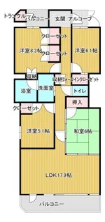 サンマンションシェフォール富田【9階】の間取り