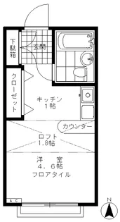 アップルハウス【1階】の間取り