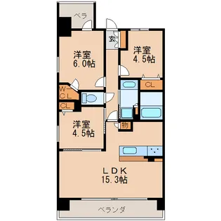 プレサンス グラン 栄 THE TOWER【5階】の間取り