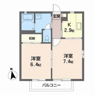 エステート笹谷VE【2階】の間取り