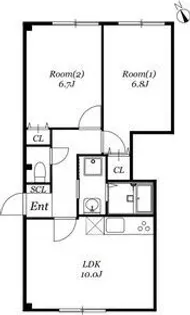 グランメール千本 E棟【2階】の間取り