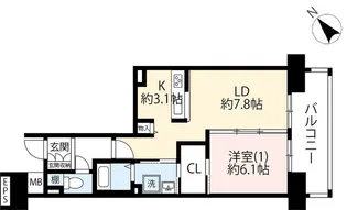 UR潮見駅前プラザ二番街【6階】の間取り