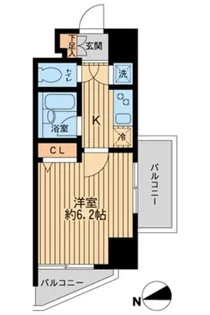 東京都新宿区弁天町【マンション】の間取り