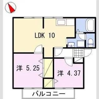 第二グリーンハイツ【2階】の間取り