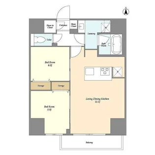 東京都荒川区西日暮里6【マンション】の間取り