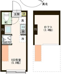 Emarie代田橋【1階】の間取り
