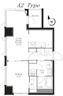 東京都港区麻布十番2【マンション】の間取り