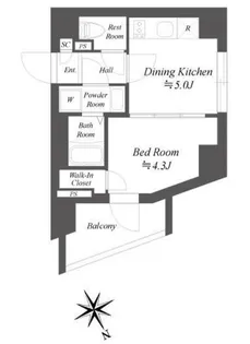 ブランシエスタ品川大井町パークエッジ【2階】の間取り