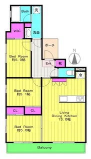 ミオカステーロ南多摩【6階】の間取り