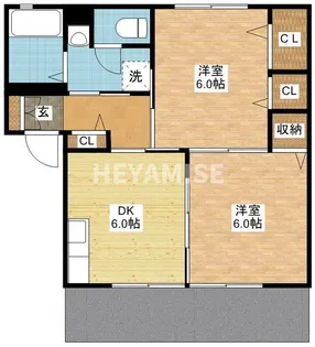 ディアスドミール D棟【1階】の間取り