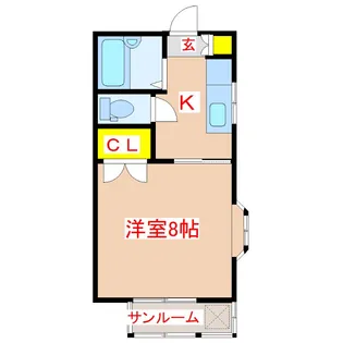 太陽ハイツ【2階】の間取り