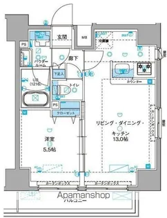 ジェノヴィア浅草IIIグリーンヴェール【5階】の間取り