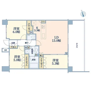 ルジェンテ武蔵野【1階】の間取り