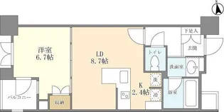 東京都港区新橋6【マンション】の間取り