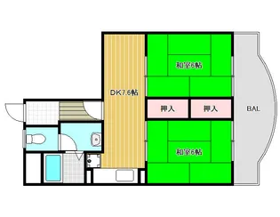 柏原ハイツ【2階】の間取り