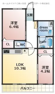 YF宮山台ガーデン【2階】の間取り