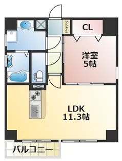 熊本県熊本市中央区紺屋今町【マンション】の間取り