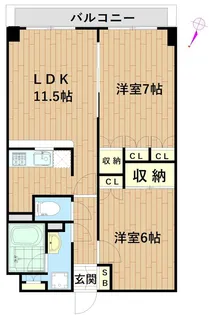 サニーテラスナカイ【2階】の間取り